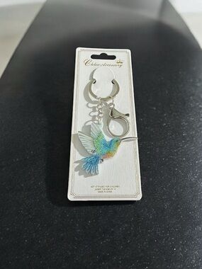 Silver Hummingbird Keychain & Bag Charm